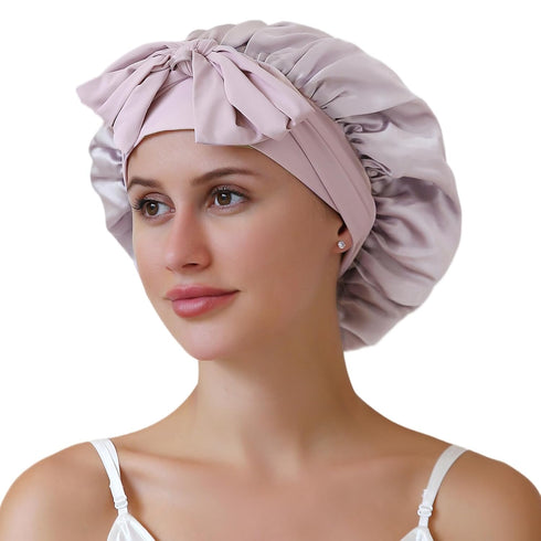 22 Momme Silk Sleep Cap with Ice Silk Band (T)